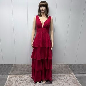 ♥️NEW! GORGEOUS RED TIERED MAXI DRESS